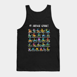 Dinosaurs Alphabet A-Z ABC Dino Identification Tank Top